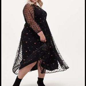 Torrid Mesh Floral Midi Dress